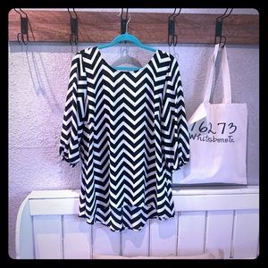 Heart soul plus Black Chevron Blouse